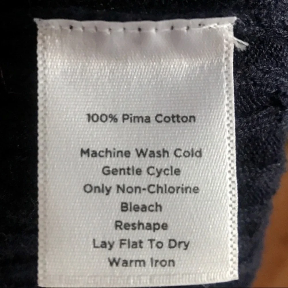 Talbots Navy Blue V-Neck Pima Cotton Sweater